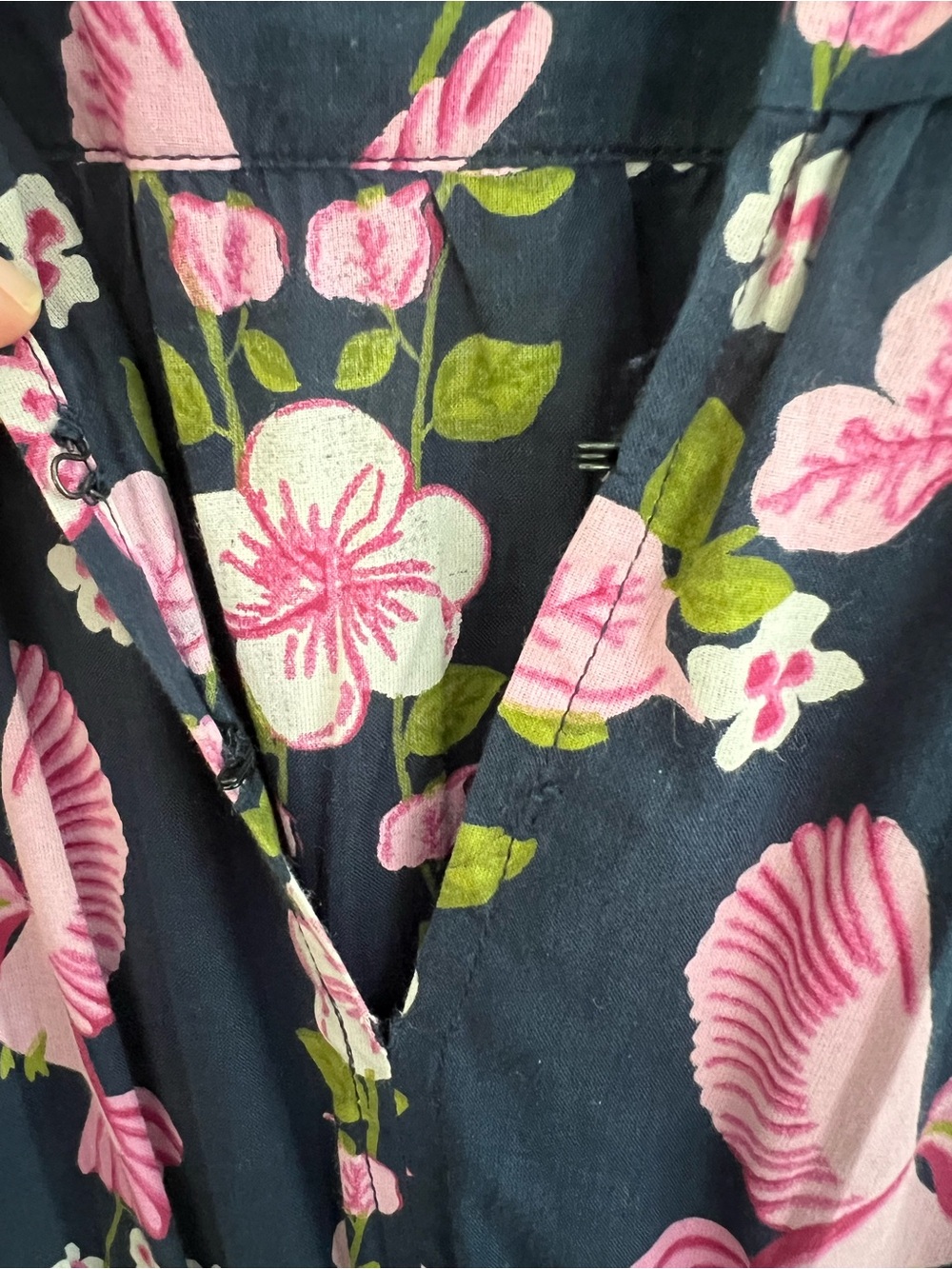 Beyond by Vera Floral-Print Navy Mini Dress with Pink Accents - Picture 5 of 8